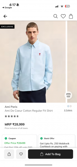 Ami_Paris Full sleeves imported shirt sky 