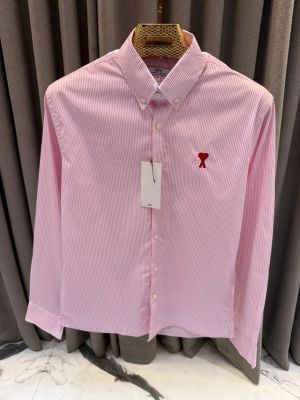Ami_paris Linning imported shirt Dark Pink 