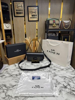 Coac_h Tabby Chain Clutch In Snake-embossed C Logo Shoulder Bag With Double Og Box And Dust Bag Includes Carry Bag (Black)