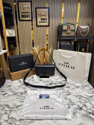 Coac_h Tabby Chain Clutch In Snake-embossed C Logo Shoulder Bag With Double Og Box And Dust Bag Includes Carry Bag (Full Black)