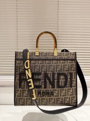 FEND.I BROWN MONOGRAM PREMIUM TOTE WITH OF BOX & DUST BAG