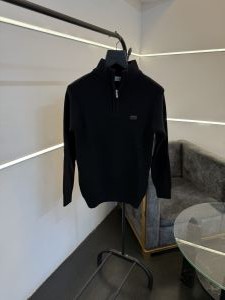 Dio r imported yarn soft feel knitted half zip sweater black