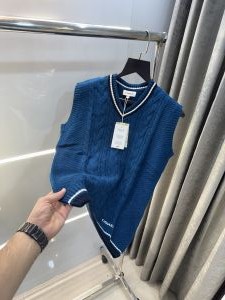 Coac_h Petrol Blue Knitted Premium Sleeveless Pull Over