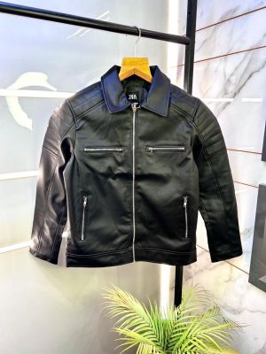 Zar a Imported Super Premium Black Leather Zipper Jacket F3070-BL