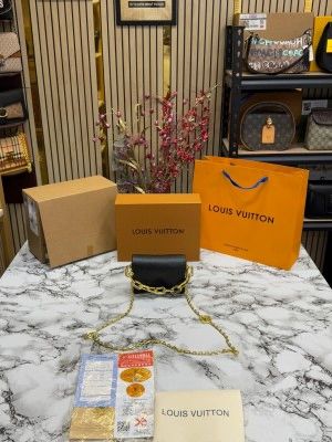LOUIS_VUITTON COUSSIN NANO BAG WITH OG DOUBLE BOX  PREMIUM QUALITY INCLUDING CARRY BAG (BLACK)