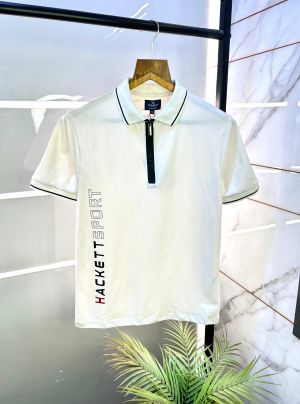 Aston Martin Hacket t White Polo Premium Collar Neck T-shirt F2898-WH