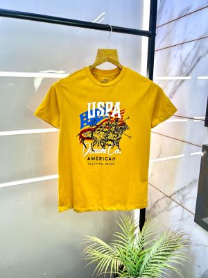 Us Polo Yellow Round Premium Neck T-shirt F2838-YE