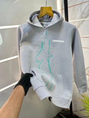 Essential Grey Imported Back Printed Super Premium Hoodie 1213