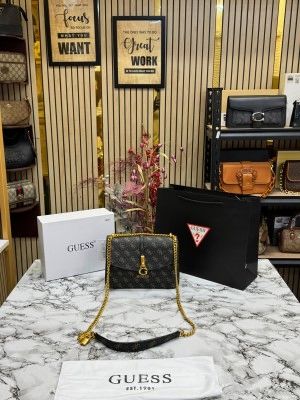 GUESS G JAMES LOGO SHOULDER BAG WITH OG BOX AND DUST BAG PREMIUM QUALITY (COFFEE)