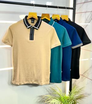 Hugo_Boss Beige Premium Collar Neck Polo T-shirt F2920-BE