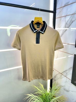 Hugo_Boss Green Premium Collar Neck Polo T-shirt F2920-GR