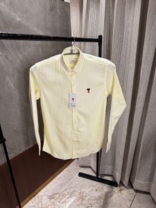 Ami Paris Yellow colour Premium Oxford cotton shirt