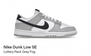 Nik e Dunk Low Se Lottery Pack Grey Fog Leather Quality 
