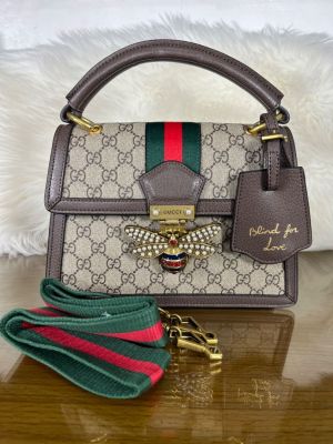 Gucci_Bee_Queen_Coffee_Handbag_With_Dust_Cover_&_Carry_Bag_(476533)_Coffee&_Carry_Bag_(476533)_Black