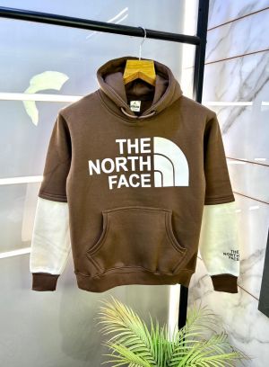 North Face Imported Brown Printed Super Premium Hoodie F3120-BR