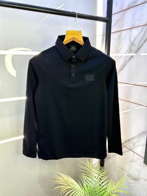 Arman_i Exchange Black Polo Neck Full Sleeves Premium Collar T-shirt F3125-BL