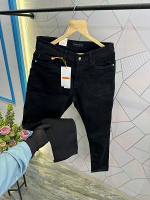 Calvin-Klein Premium Quality Black Denim With Embroidery Work (Code-6)