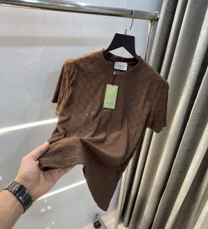 Gucc i Brown Embossed Monogram Imported T-Shirt