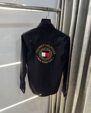 Tommy  Hilfiger Black Embroidery Logo Premium Shirt