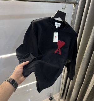 Ami Paris Black Knitted Imported Pull Over