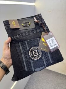 FEND-I PREMIUM BLACK DENIM JEANS REGULAR FIT LENGHT 39