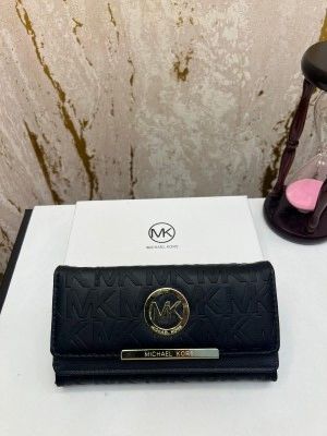 MICHAEL_KORS PREMIUM WALLET LOGO TRI FOLD WALLET (MK-8018 BLACK)