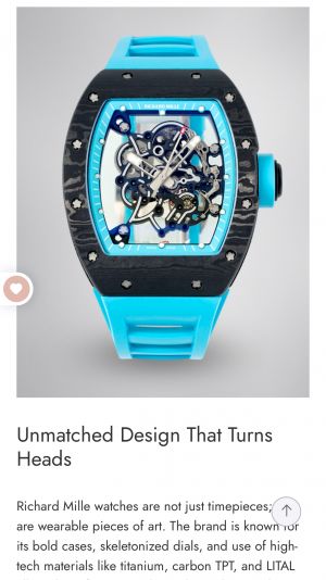 RICHARD MILLE BUBBA STORE ARTICLE OPEN BACK