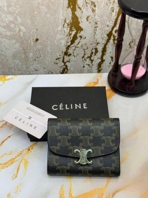 Celine Premium Tri-fold Wallet With Original Box (Brown 9094-2)