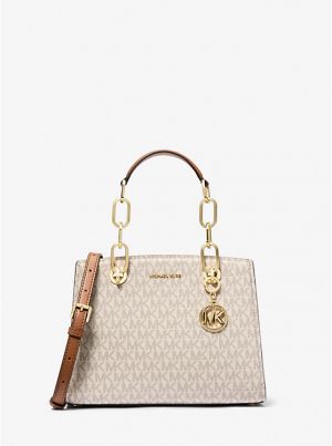 Michael_Kors_Cynthia_Small_Signature_Logo_Satchel_With_OG_Box_&_Carry_Bag_Beige_Brown_2427