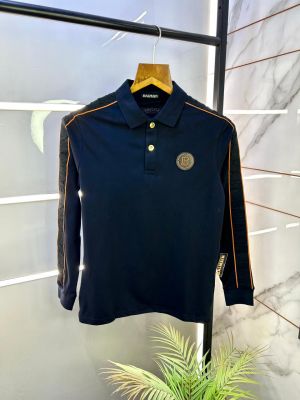 Balmai n Paris Navy Polo Neck Full Sleeves Premium Collar T-shirt F3028-N2