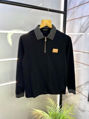 Balmai n Paris Black Polo Neck Full Sleeves Premium Collar T-shirt F3028-B1