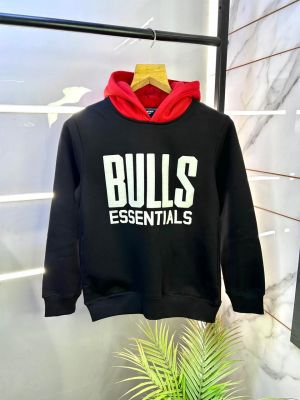 Essential Black Imported Embossed Print Super Premium Hoodie F3121-BL