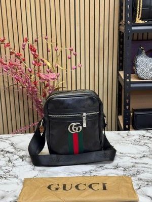 GUCC_I GG OPHIDIA LOGO SIDE BAG UNISEX ARTICLE PREMIUM QUALITY WITH OG DUST BAG (BLACK)