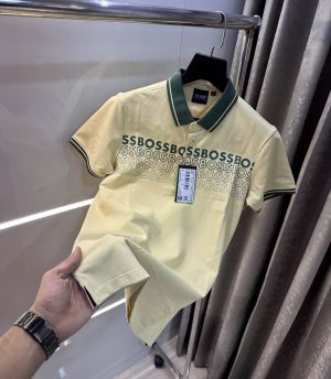 Hugo  Boss Yellow Logo Work Premium Polo T-Shirt