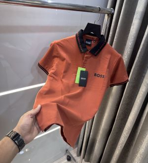 Hugo  Boss Rust Logo Work Premium Polo T-Shirt
