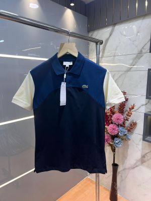 Lacost e Midblue Premium Cotton Pique fabric Polo Tshirt with Front Design and Embroidered Logo 3165