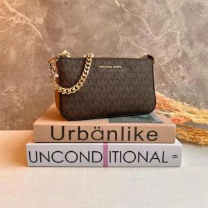 Michael_Kors_MK MD Chain Pouchette Bag With Dust Bag (Brown - 248)