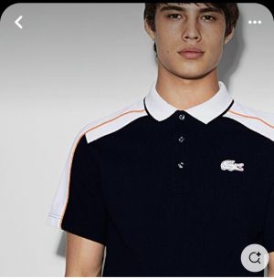 Lacost e Black Premium Cotton Pique fabric Polo Tshirt with Shoulder Strip Design and Embroidered Logo 3167