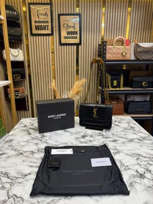 Yves Saint Laurent Ysl Sunset Shoulder Bag With Box Dust Bag (Golden)