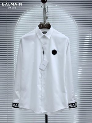 Balmai_n Paris Imported Cuff Patched Exclusive Partywear Shirt With Og Box & Bag