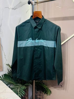 Balmain_Paris_Green_Logo_Print_Premium_Shirt_(1499)