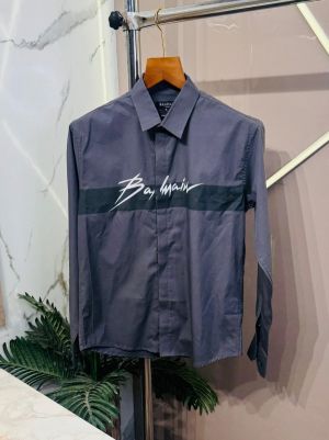 Balmain_Paris_Gray_Logo_Print_Premium_Shirt_(1498)