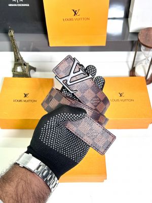 Louis_Vuitton Brown Belt With Box And Carry Bag Fa 21