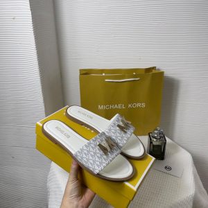 Michael_Kors_MK_Kippy_Leather_Slide_Flats_White_Embossed_Logoprint_With_OG_Box_&_Carry_Bag_235-M5_White