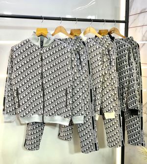 Christian Dio r Imported Black Monogram Premium Track Suit Brand Carry Bag Packing F3152-BL