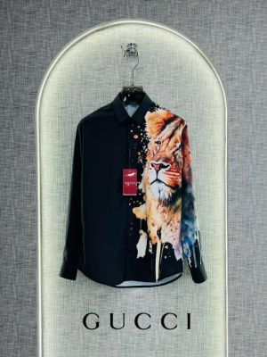 Gucc i Black Designer Shirt With Box Packing And Carry Bag