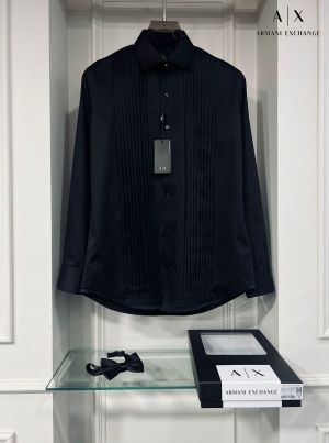 Arman i Exchange Black Taxido Shirt With Box Packing And Carry Bag