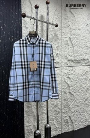 Burberr y Sky Blue D Checks Premium Shirt With Box Packing And Carry Bag