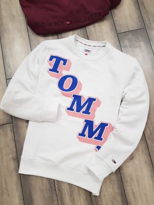 Tommy_Hilfiger White Imported Back Printed Super Premium Sweatshirts F631-WH