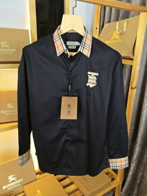 Burb Collar Chex Shirt Black M351-BK